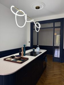 rénovation appartement à Lyon – nouvelle organisation de la cuisine ouverte